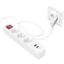 Мережевий фільтр Hama 3x Тип F 3x1.5мм кв, 16A USB-C/USB-A PD/QC 1.4 м білий (00133757): Тип підключення фільтра Евровилка