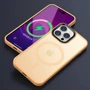 Чехол для iPhone Mobile Case TPU+PC Metal Buttons with MagSafe Colorful Peach for iPhone 12 / 12 Pro: Цвет оранжевый