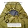 Спальний мішок MOUSSON RINGO R OLIVE: Довжина 215 см