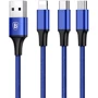 Кабель Baseus USB Cable to Lightning/microUSB/USB-C Rapid 1.2m Blue (CAMLT-SU13): Тип USB Cable - Lightning/microUSB/USB-C