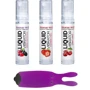 Набор из 3-х вкусов стимулирующего лубриканта Amoreane Med (3х10мл) и вибропули Adrien Lastic Purple
