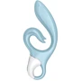 Вибратор-кролик Satisfyer Love Me Blue, гибкий, отросток с тройным кончиком