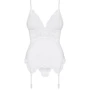 Мягкий корсет со стрингами Obsessive 810-COR-2 corset & thong white S/M