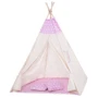Детская палатка Springos Tipi XXL вигвам бело-розовая (TIP09)