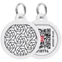 Адресник металлический WAUDOG Smart ID c QR паспортом, рисунок Геометрия 30 мм (230-0202)