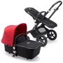 Универсальная коляска 2 в 1 Bugaboo Cameleon 3 Plus Black/ Red, черный с красным капюшоном на черной раме