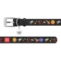 Нашийник WAUDOG Design з малюнком "NASA" 35 мм 46-59 см з QR паспортом чорний (0035-0047-01): Колір чорний