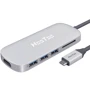 Адаптер HooToo Shuttle USB-C to USB-C+HDMI+3xUSB 3.0+SD Hub Silver (HT-UC001-SL): Цвет серебристый