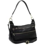 Женская сумка через плечо Borsa Leather черная (K1213-black)