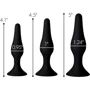 Набір анальних пробок Master Series Triple Spire Tapered Silicone Anal Trainer Set, 3 шт (чорний)