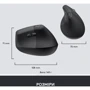 Мышь Logitech Lift Vertical Ergonomic Wireless/Bluetooth for Business Graphite (910-006494) фото 8