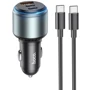 Зарядное устройство Hoco Car Charger NZ9 USB+2xUSB-C 95W Black with USB-C Cable (6931474795120)