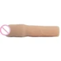 Насадка для увеличения члена CyberSkin 3" Xtra Thick Uncut Penis Extension, + 7,5 см, телесный