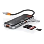 Адаптер WIWU Adapter Cyber 5in1 USB-C to 3xUSB3.0+SD/MicroSD Space Gray: Колір серый