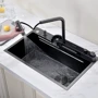 Кухонная мойка Lefton Two Outlets Waterfall Faucet Kitchen Sink with Digital Temperature Display & LED Lighting-KS2208 фото 8