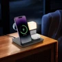 Зарядное устройство Hoco Wireless Charger CQ9 Crown 15W 3in1 White for iPhone 16 I 15 I 14 I 13 I 12 series фото 6