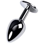 Анальная пробка с кристаллом Toyfa Silver anal plug blue gem