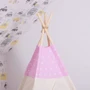 Детская палатка Springos Tipi XXL вигвам бело-розовая (TIP12)