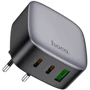 Зарядний пристрій Hoco Wall Charger 2xUSB-C+USB CS33A Amanecer 30W Black: Сила струму 2.4А и более