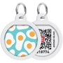 Адресник металевий WAUDOG Smart ID з QR паспортом малюнок Яєчня 25 мм (0625-0213)