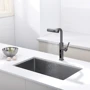 Смеситель для кухни Lefton Waterfall & Pull-Out Kitchen Faucet with Temperature Display-KF2209 Grey фото 11