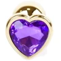Анальная пробка с кристаллом BOSS of TOYS Boss Series - Jewellery Gold Heart PLUG Purple S, BS6400043