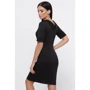 Платье FashionUp PL-1799A 48 черное повседневное до середины бедра: Состав Вискоза, Полиэстер, Эластан
