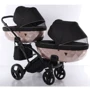 Універсальний візок для двійні 2 в 1 Junama Mirror Satin Duo Slim 02, чорний з бронзовим (J-MS-DUOs-02)