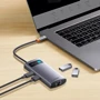 Адаптер Baseus Adapter Metal Gleam Series USB-C to 3xUSB3.0+RJ45 Grey (WKWG070113): Дополнительные разъемы Ethernet, USB 3.0