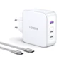 Зарядний пристрій Ugreen Wall Charger 2xUSB-C+USB CD289 GaN 140W з USB-C Cable White (15339): Сила струму 2.4А и более