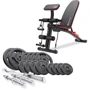 Скамья для жима и пресса Hop-Sport STRONG Набор 67 кг со скамейкой HS-1035
