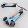 Самокат триколісний Best Scooter складаний алюмінієвий кермо, 3 колеса PU зі світлом Blue / Orange (102032): Тип коліс литі