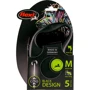 Поводок-рулетка Flexi Black Design M до 20 кг 5 м черный (4000498033401): Тип шнура Трос