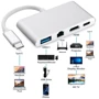 Адаптер Dynamode USB-C to HDMI + USB-C + USB 3.0 + RJ45 Silver: Колір сріблястий