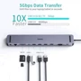 Адаптер Choetech Adapter 11-in-1 USB-C to USB-C+3xUSB3.0+HDMI+SD+3.5mm+RJ45+VGA Gray (HUB-M20) фото 4