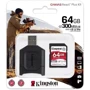 Карта памяти Kingston 64GB SDXC class 10 UHS-I U3 React Plus + USB card reader (MLPR2/64GB): Объем 64 ГБ