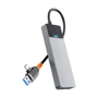 Адаптер WIWU Linker Adapter A431C USB/USB-C to USB-C+3xUSB3.0 Gray: Колір серый