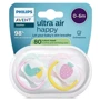 Пустышка Philips Avent Ultra Air, 0-6 мес., 2шт, дизайн для девочек (SCF080/24)