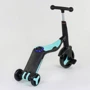 Самокат детский 3в1 Best Scooter с PU колёсами (свет+музыка) -Turquoise (80457): Конструкция рамы складная