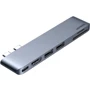 Адаптер Ugreen Adapter CM380 Dual USB-C to HDMI+2xUSB 3.0 A+SD+USB-C Space Gray (80856)