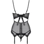 Мягкий эротический корсет с подвязками Obsessive 817-COR-1, S/M