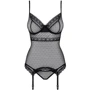 Мягкий эротический корсет с подвязками Obsessive 817-COR-1, S/M