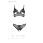 Комплект Passion Christa Set black S/M: браллет с ажурным лифом и открытыми трусиками