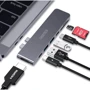 Адаптер Choetech Adapter 7-in-1 Dual USB-C to 2xUSB-C+2xUSB+HDMI+SD Gray (HUB-M14): Колір сірий