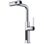 Смеситель для кухни Lefton Waterfall & Pull-Out Kitchen Faucet with Temperature Display-KF2209 Chrome