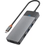 Адаптер WIWU Adapter Linker A921HV 9in1 USB-C to USB-C+USB2.0+2xUSB3.0+SD/MicroSD+VGA+HDMI+PD Grey