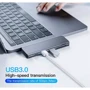 Адаптер Baseus Adapter USB-C to 2xUSB3.0+USB-C+microSD+SD HUB Grey (CAHUB-K0G): Інтерфейс підключення SD+TF Card, USB 3.0, USB-C