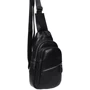 Чоловіча сумка-слінг Borsa Leather чорна (K1330-black): Застібка Блискавка