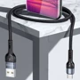 Кабель Usams USB Cable to Lightning Dual Right-Angle Cable With Colorful Light 1.2m Black (US-SJ455) фото 3