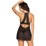 Сексуальный комплект пеньюар + стринги Obsessive Pearlove black S/M